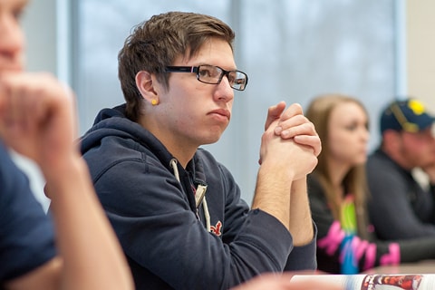 Student in class