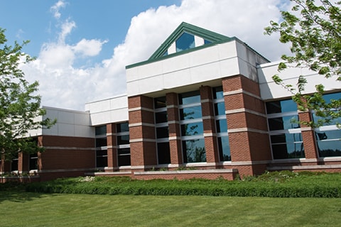 Exterior of Delta's Main Campus