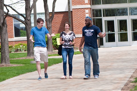 Students walking