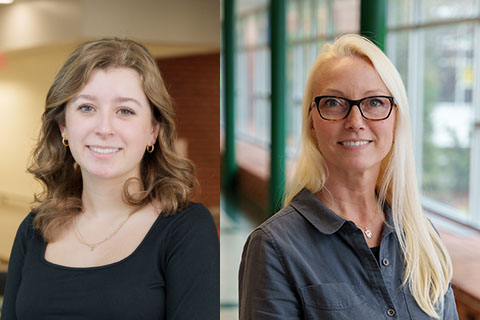 Emma Howell, public health transfer student; Krystal Sanders, medical administrative assistant program