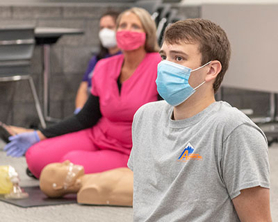 Photo of a student in a CPR class.