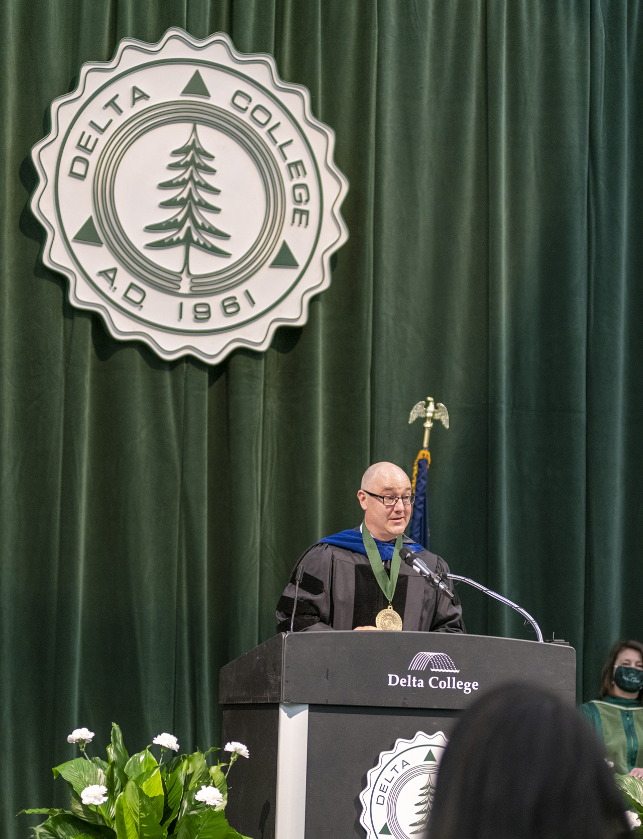 Dr. Gavin at the podium
