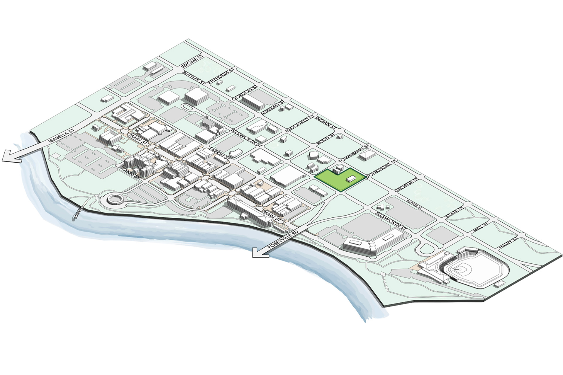 Map of Midland Center site