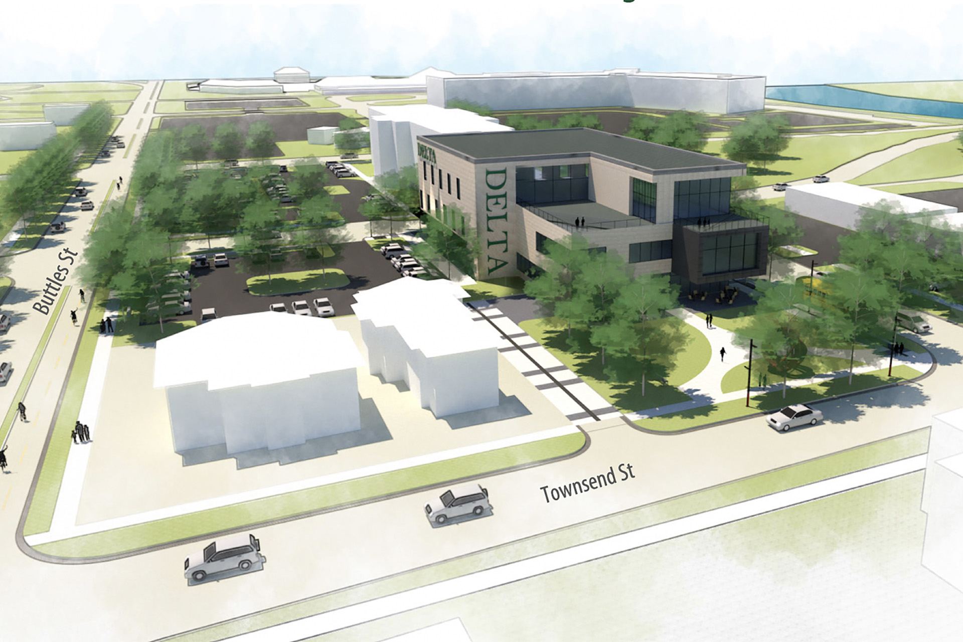 Artist rendering of future Midland Center