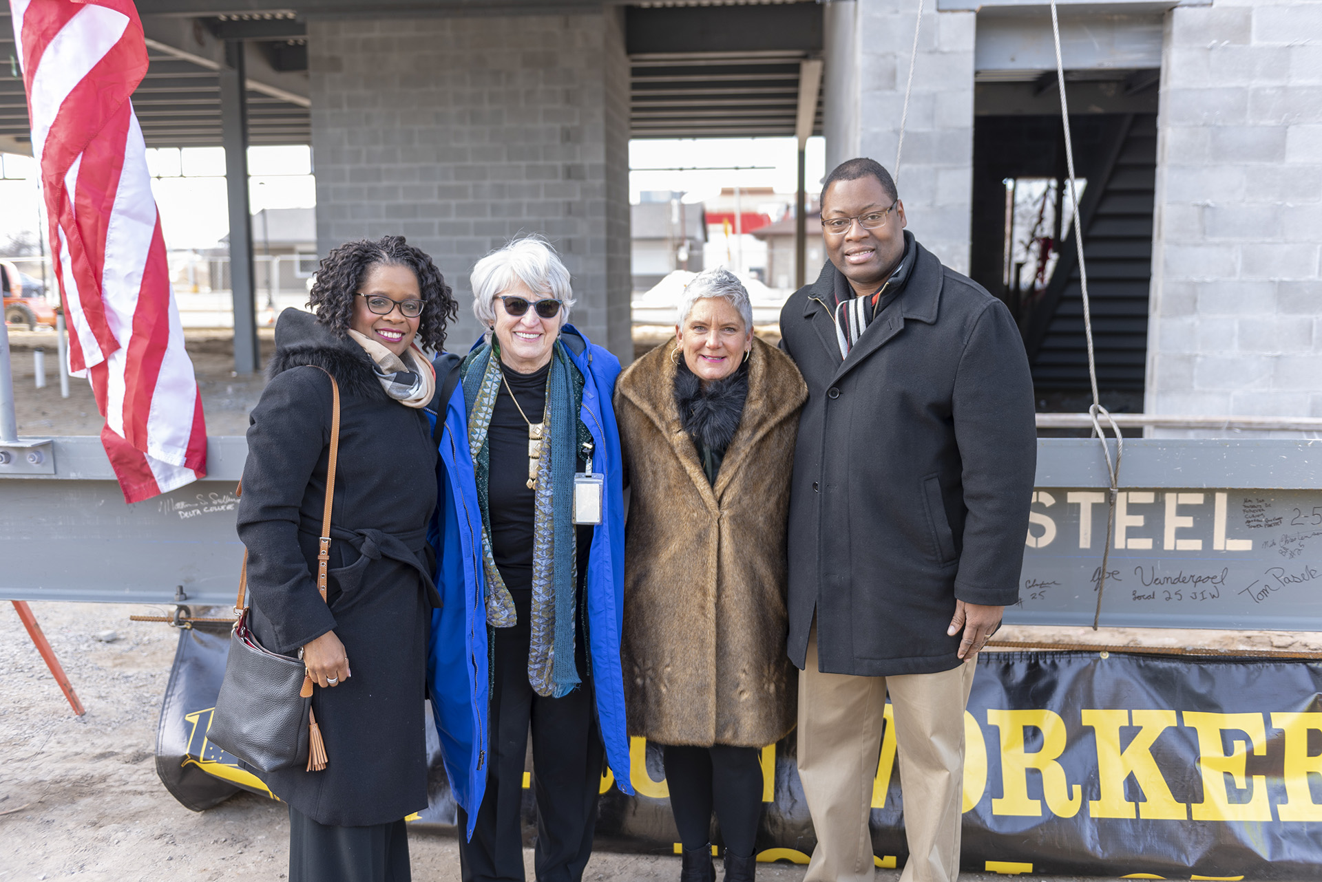 Dr. Goodnow with Board members at the ceremony