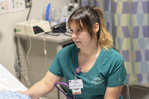 Nursing student in Health lab