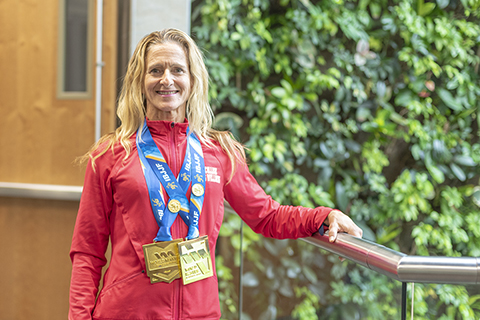 Peggy Barber with her medals