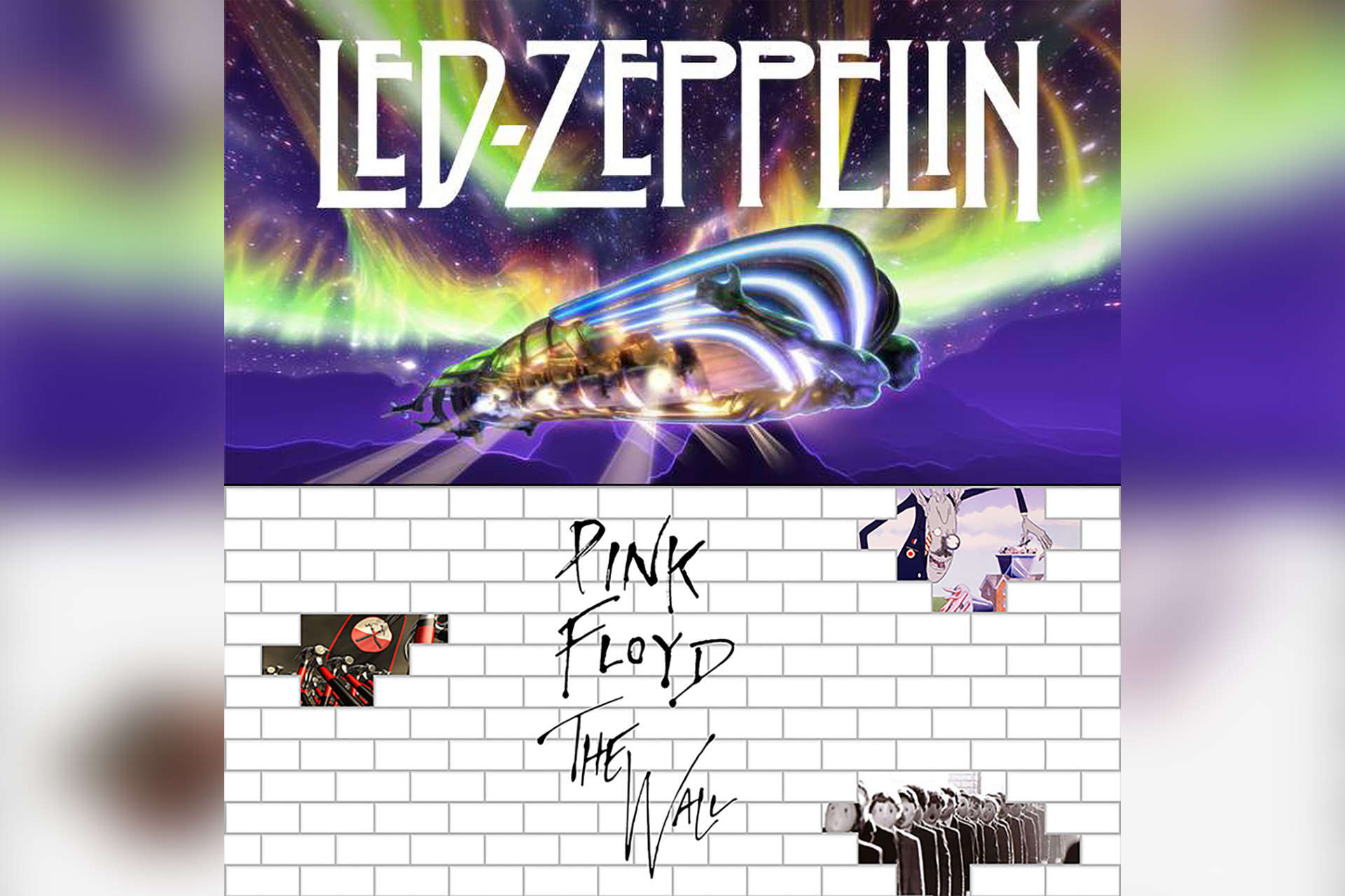Pink Floyd and Led Zeppelin graphic