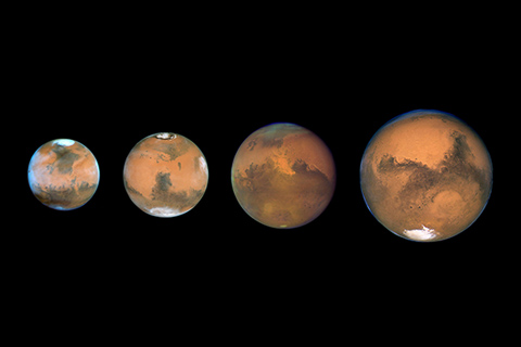 Images from Mars taken from the Hubble telescope