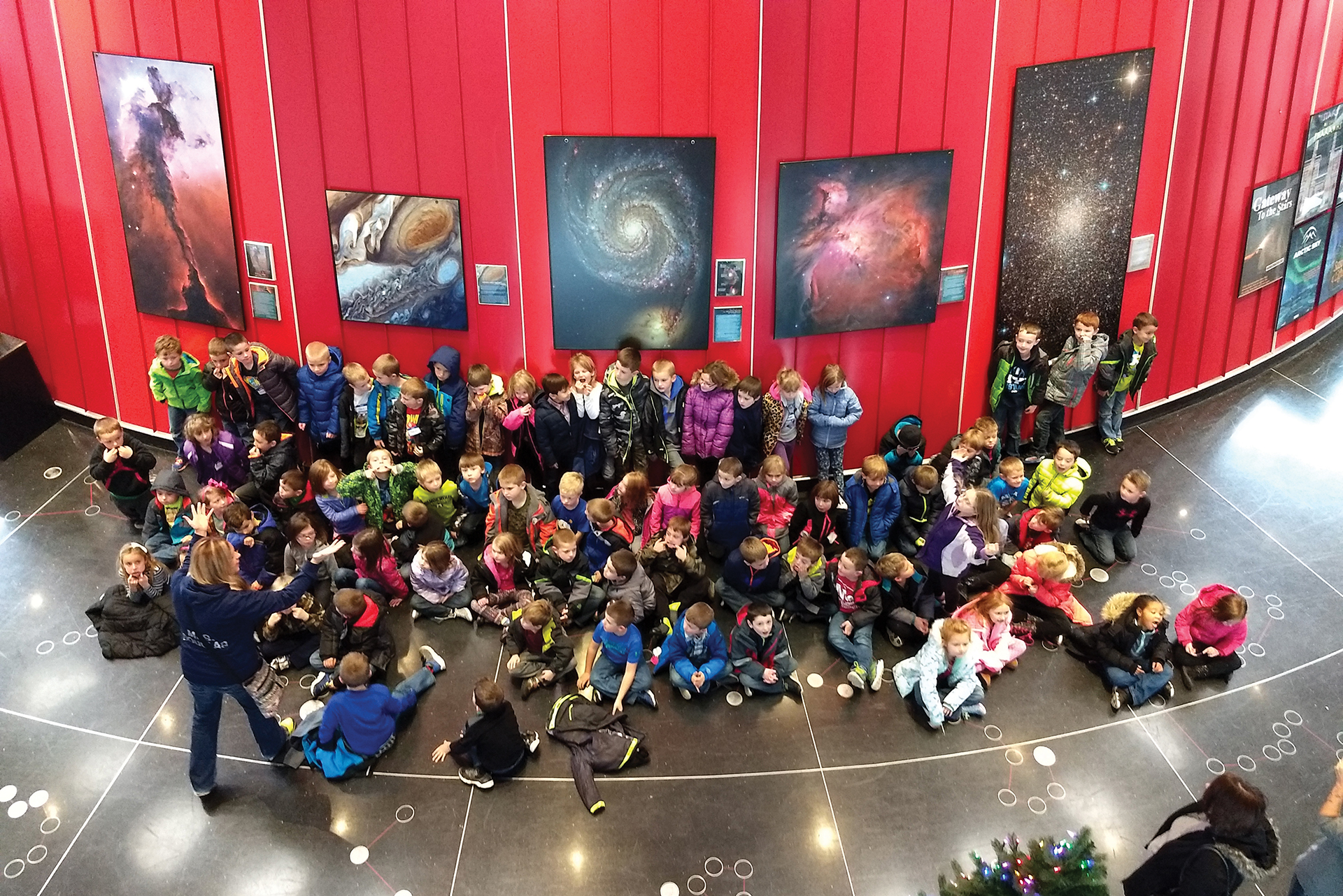 A school groupinside the Planetarium