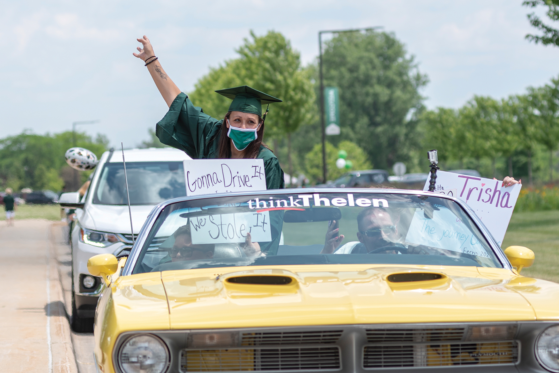 Graduate at the Cruise-In Commencement