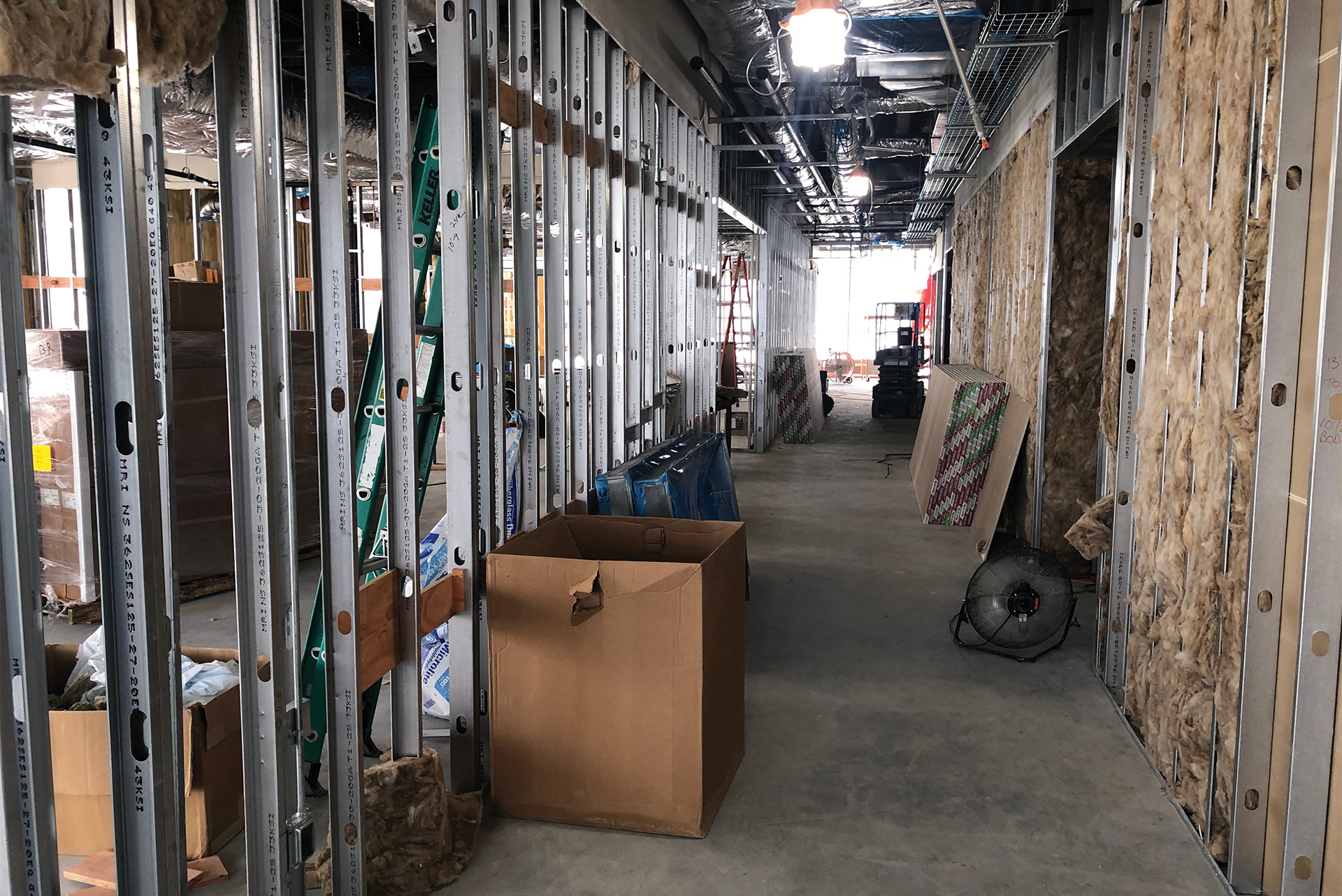 Interior of Downtown Midland Center under construction