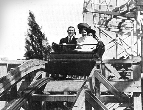 Old photo of roller coaster