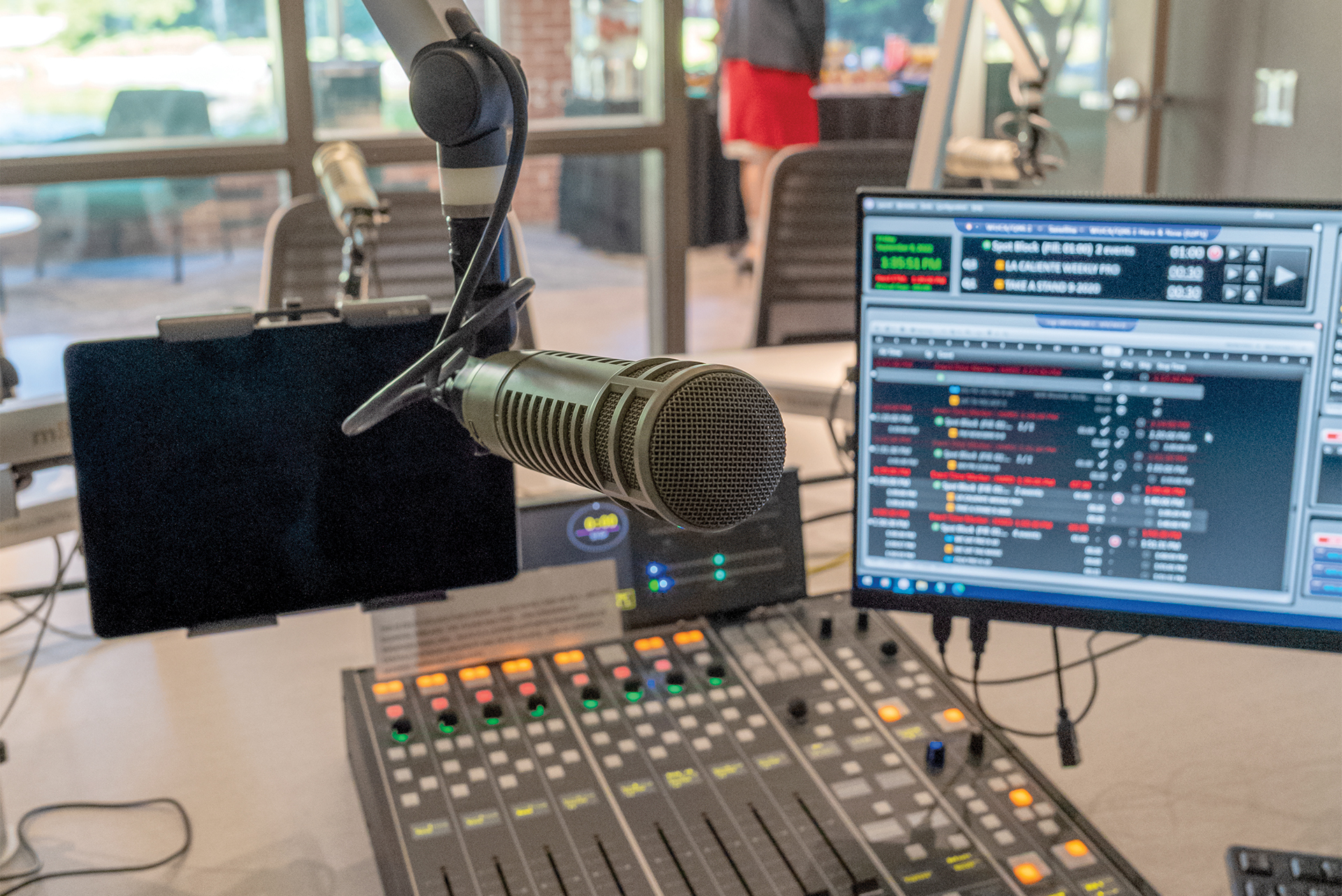 Microphone in radio studio