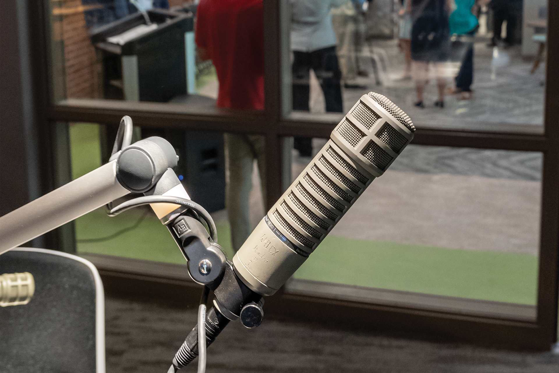 Microphone in radio studio
