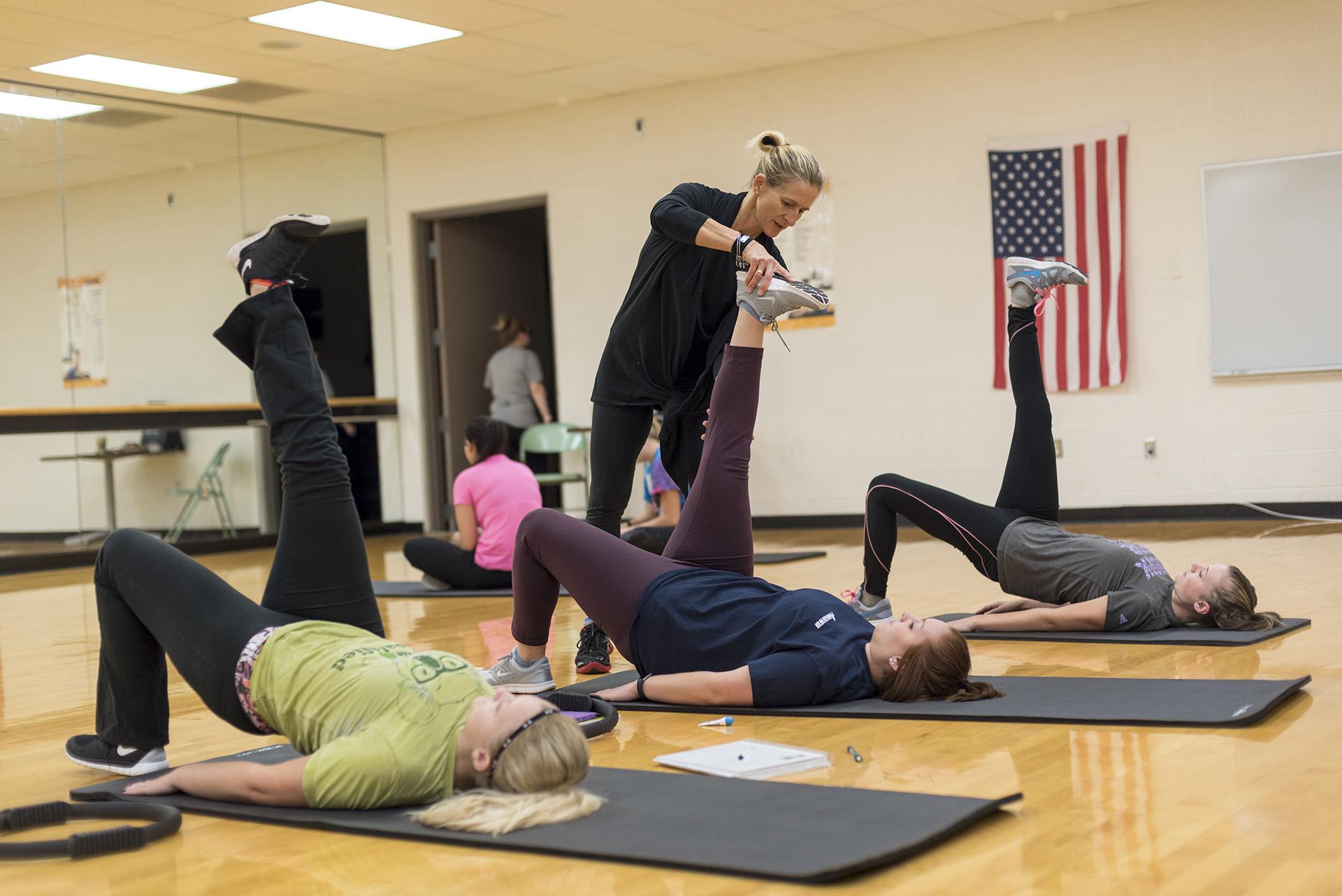 Group classes are offered, including a pilates class.