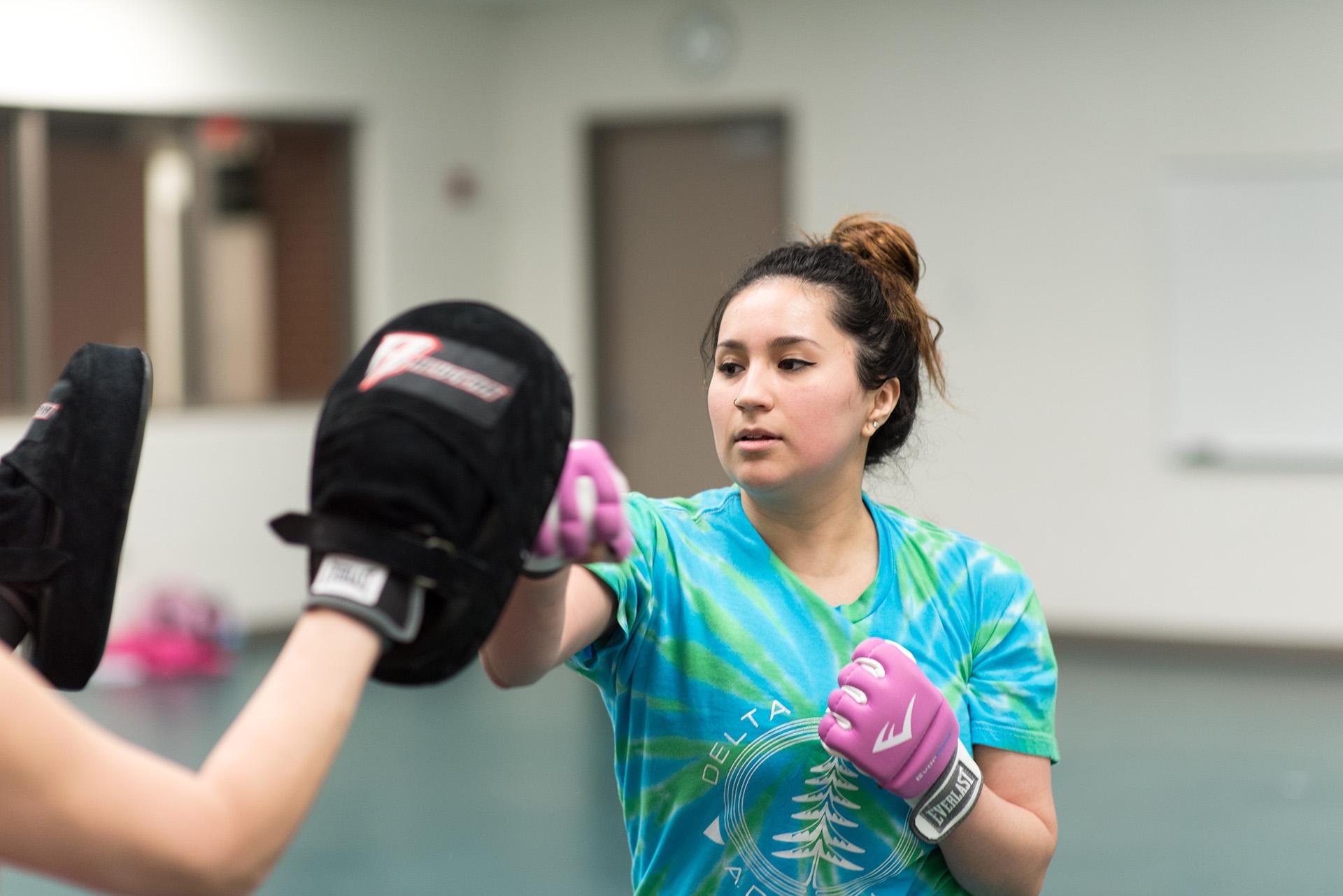 Group classes are offered, including a kickboxing class.