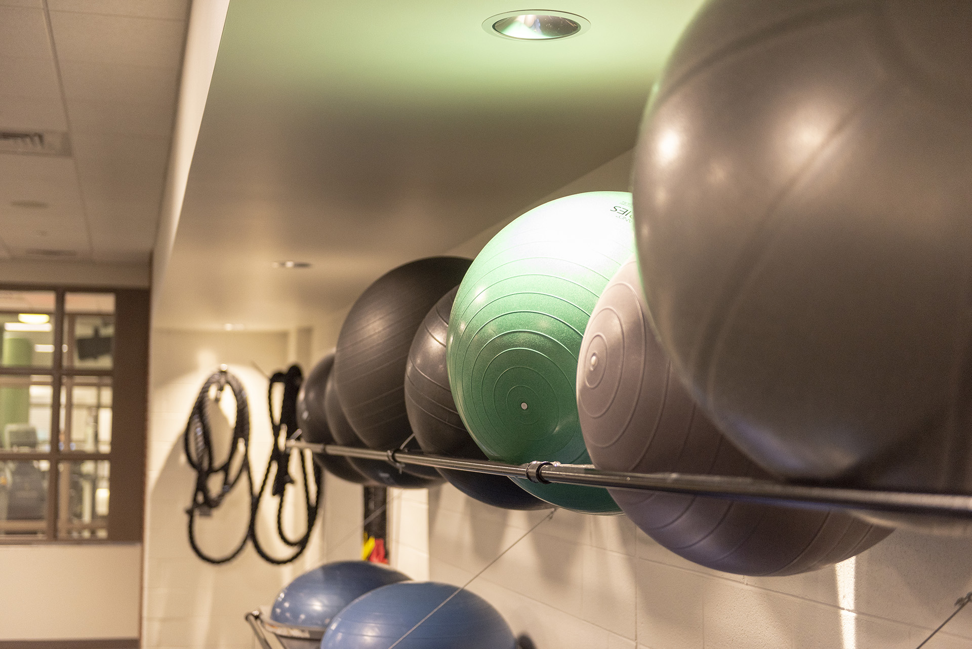 A workout room.