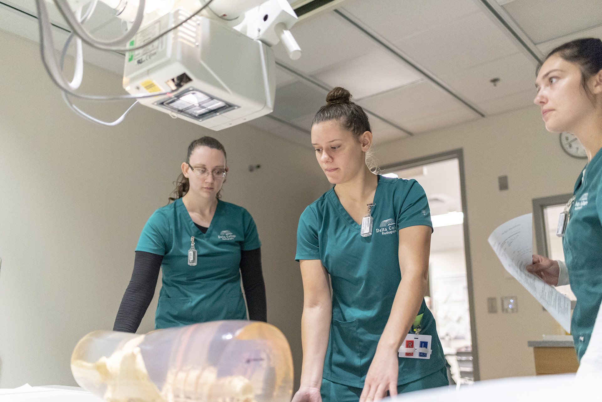 Delta has many labs dedicated to the health professions, like this radiography lab. 