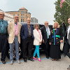 2023 family photo outside the State Theatre in downtown Bay City
