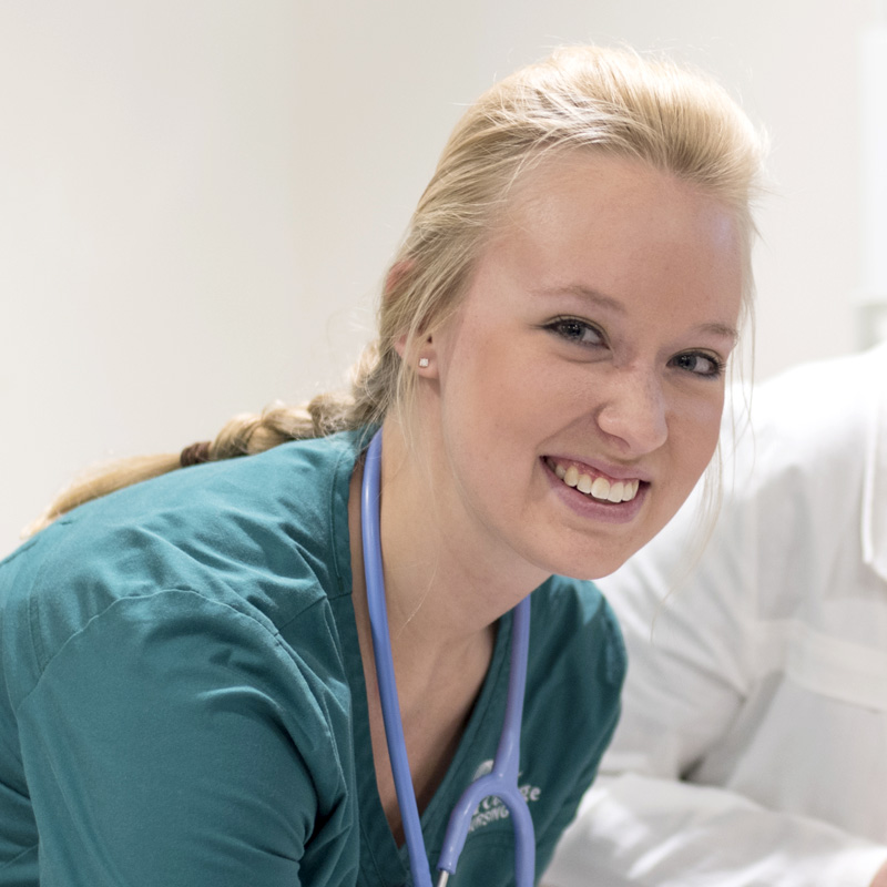 Smiling nursing student