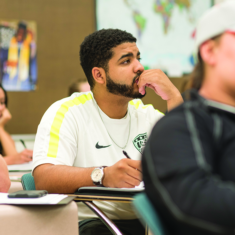 Student in class. 