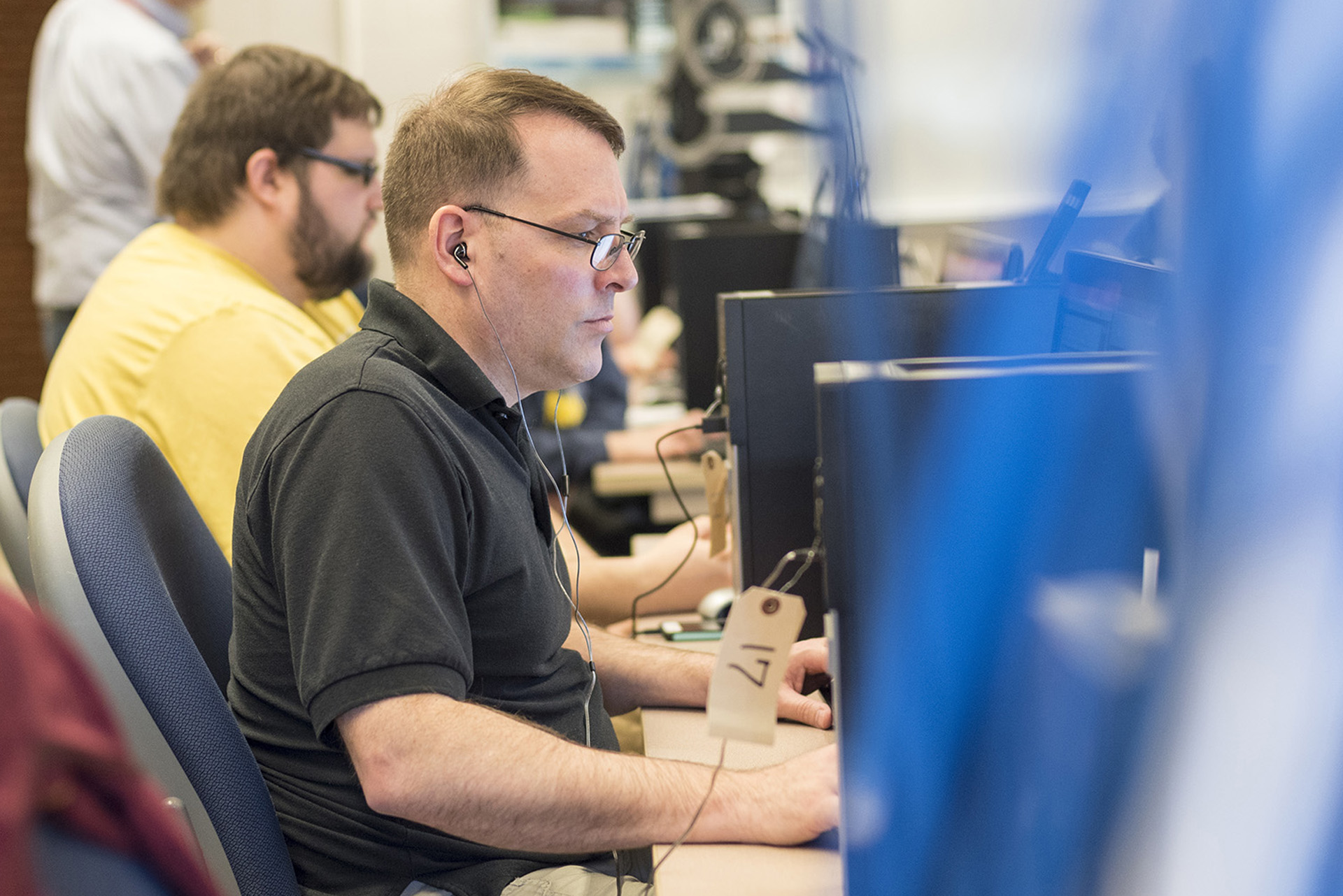 Students working in a computer lab