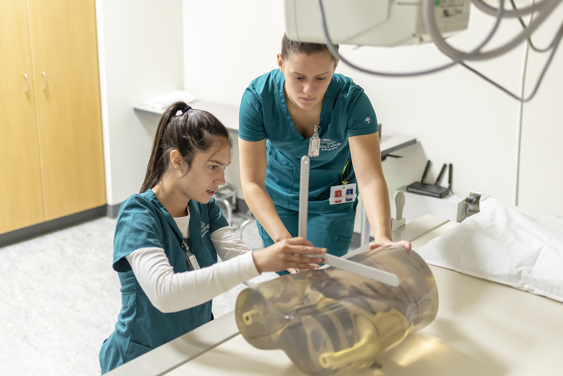 Students working in radiography lab