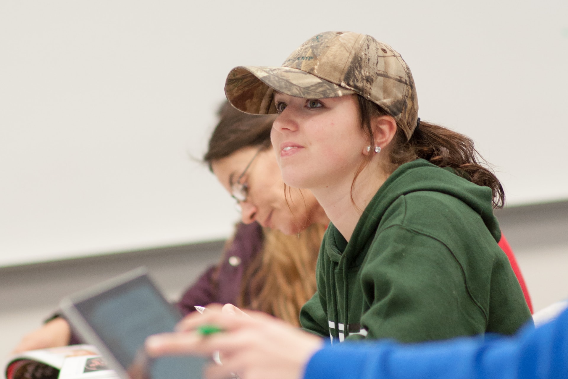 Student in class.