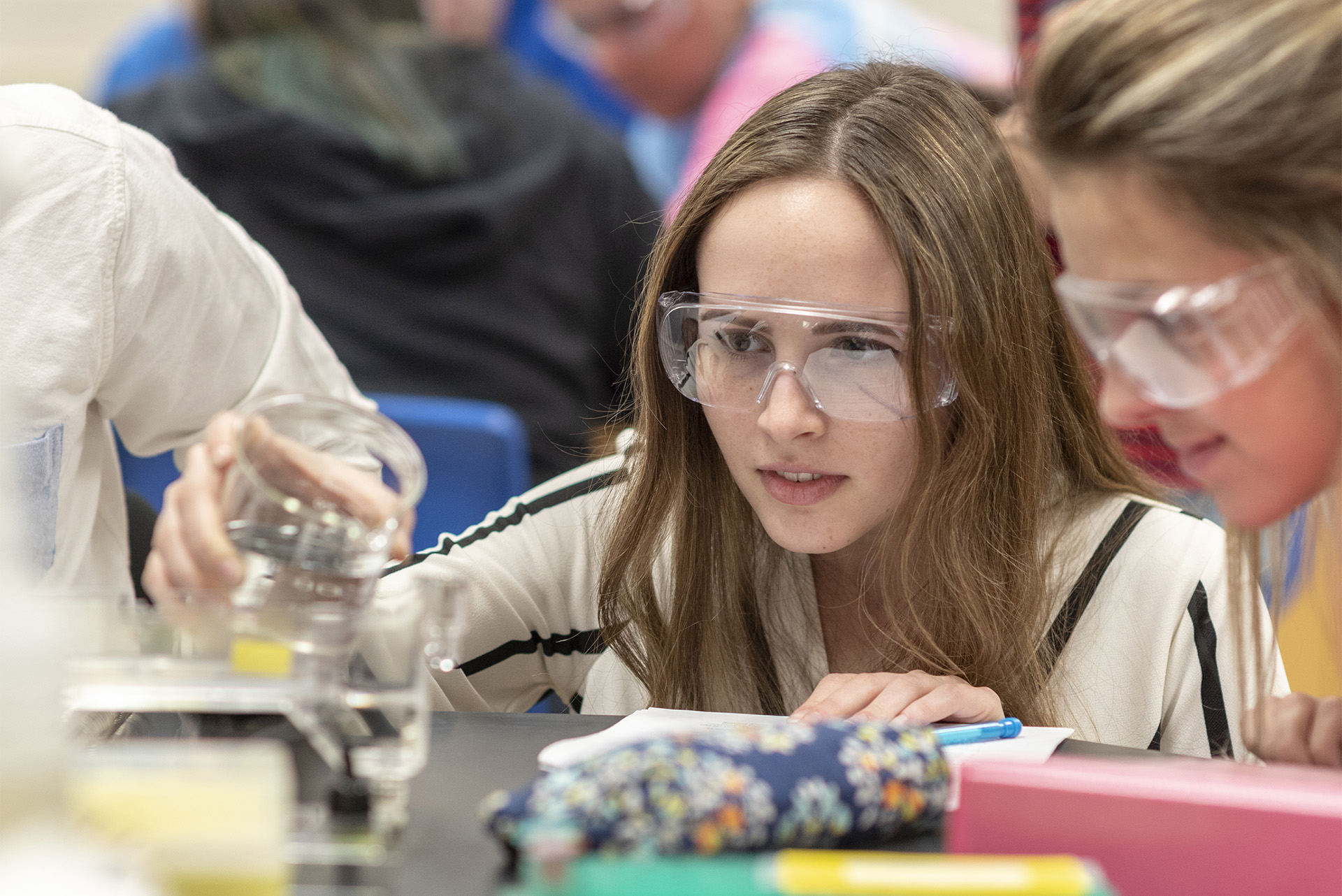 Delta student in biology class