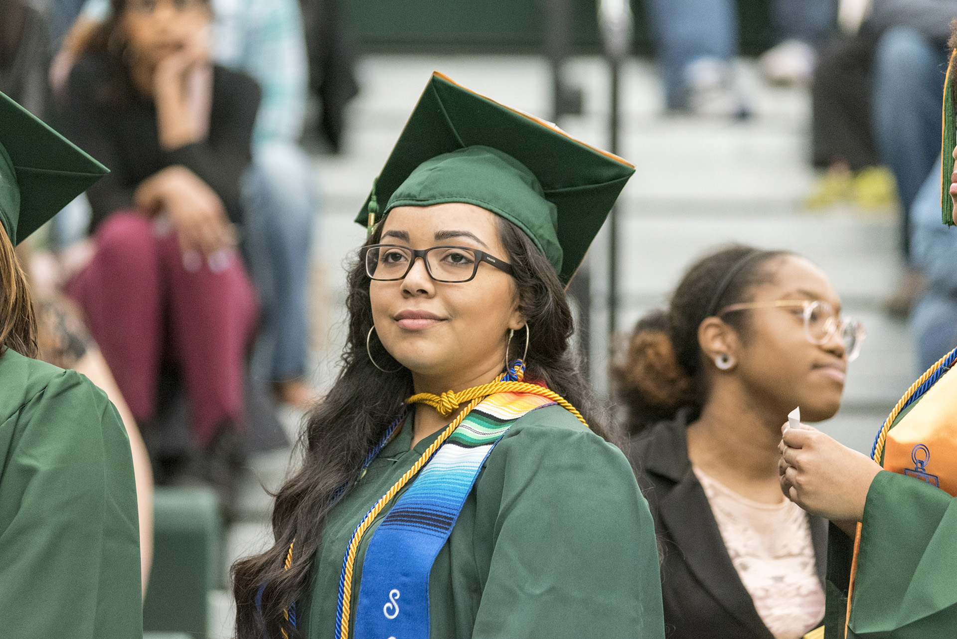 Graduate at commencement ceremony