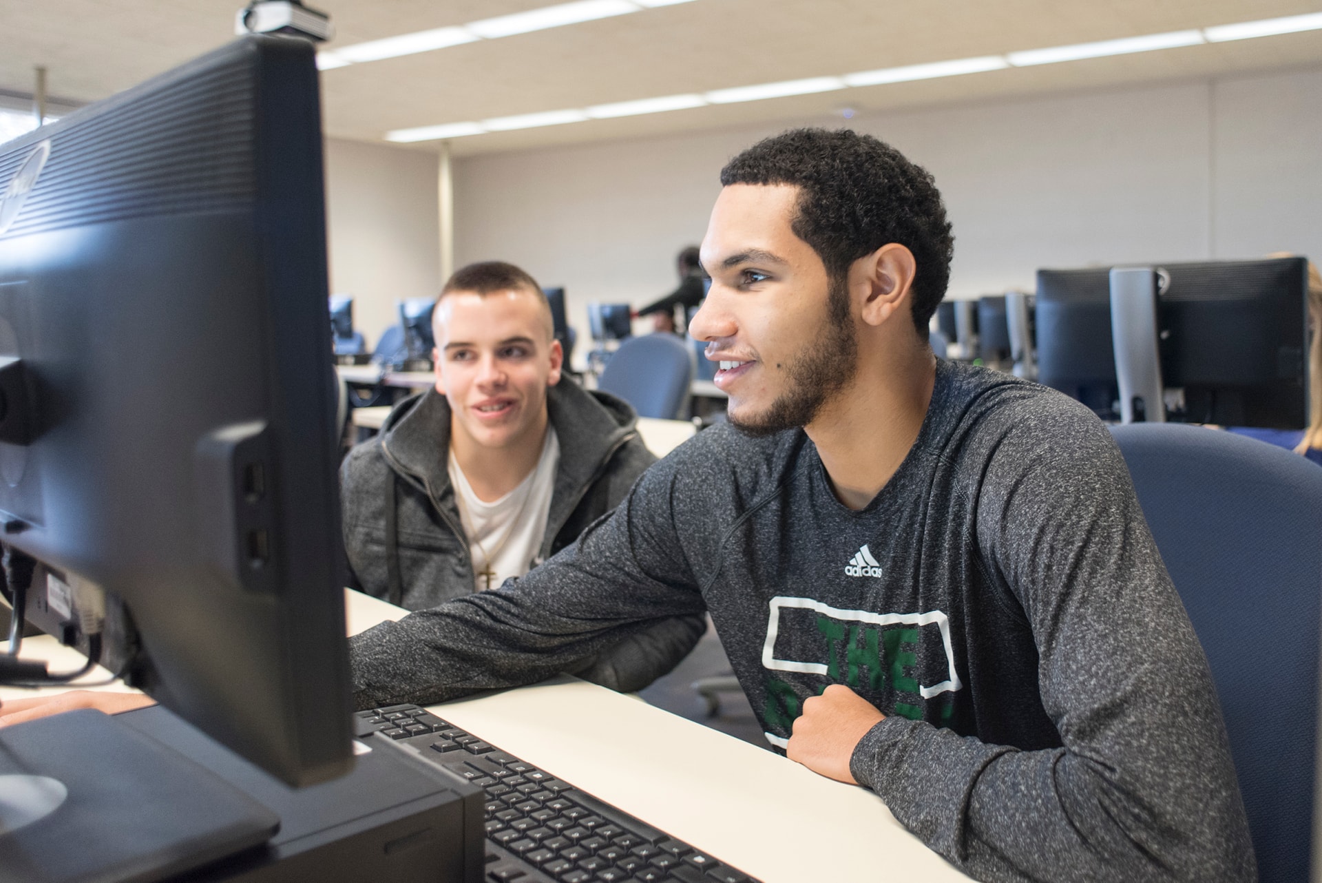 Students in a computer lab.