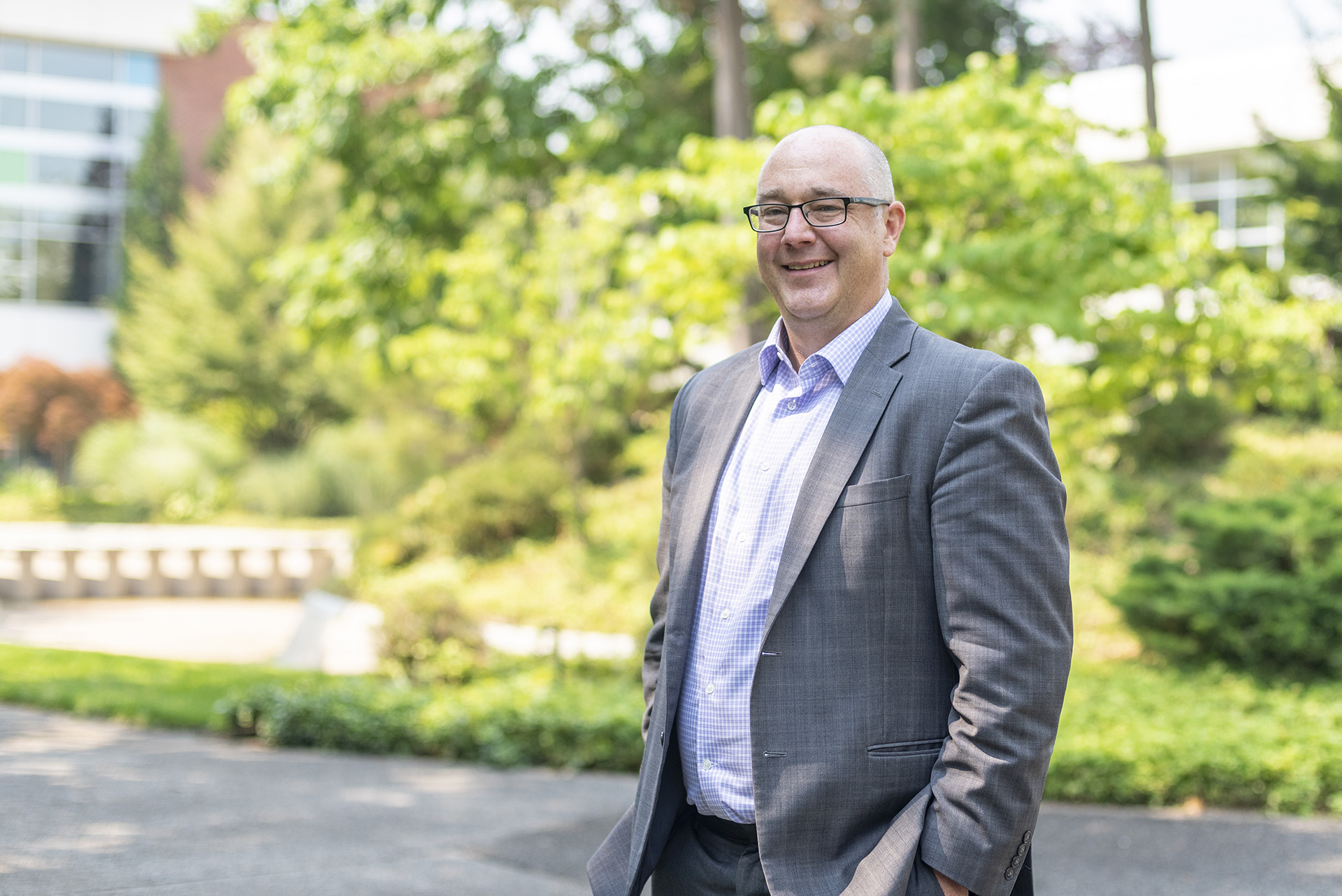 Dr. Gavin in Delta's courtyard