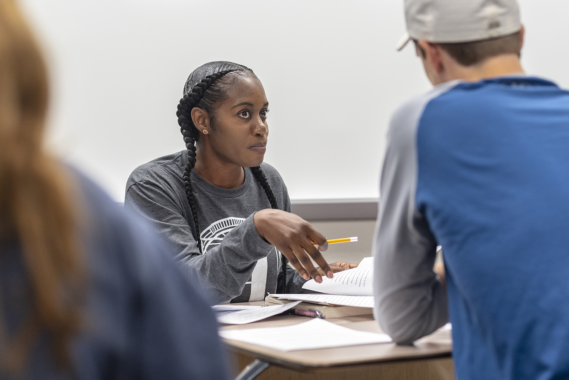 Students in English class