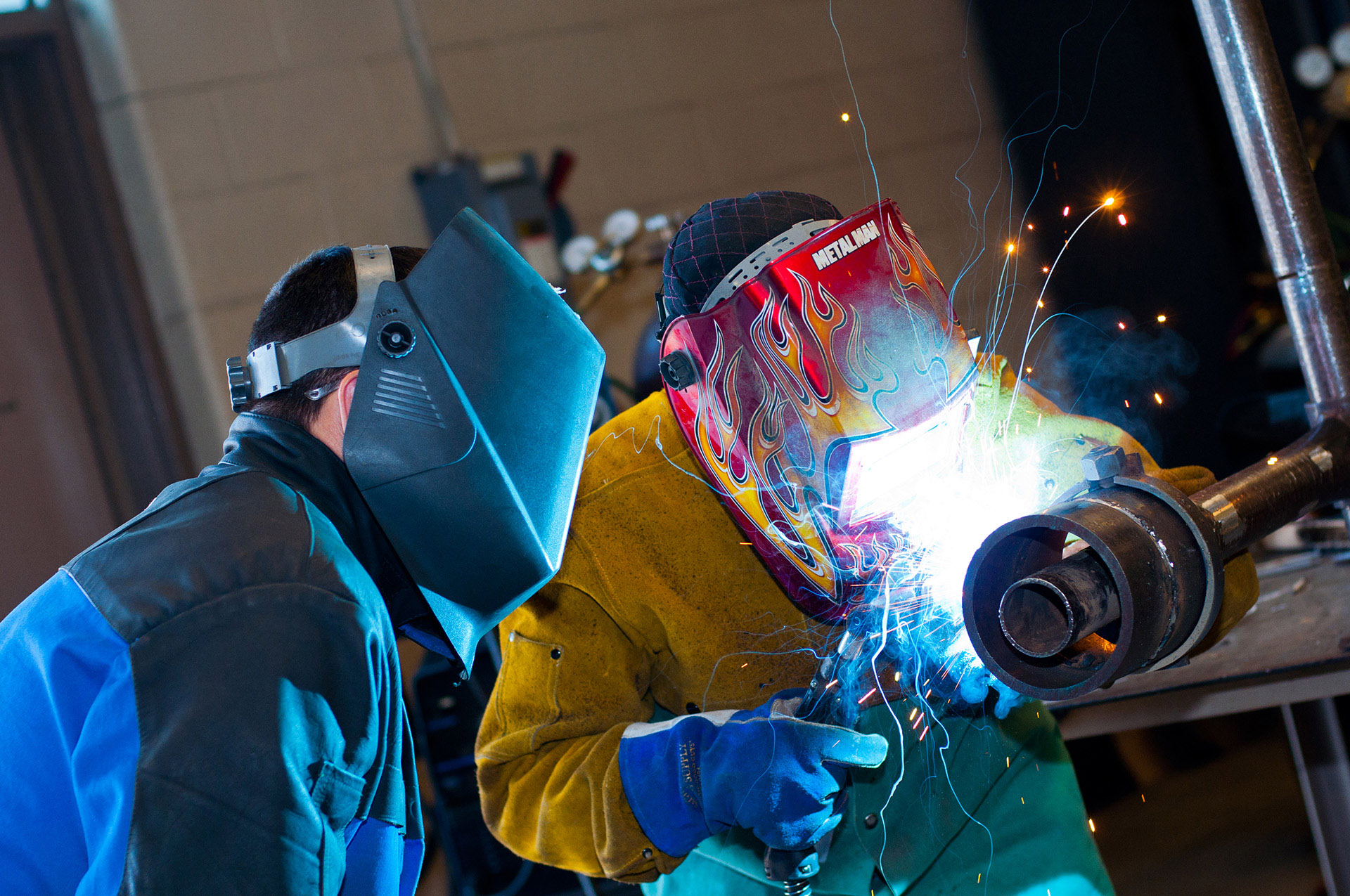 Welding students